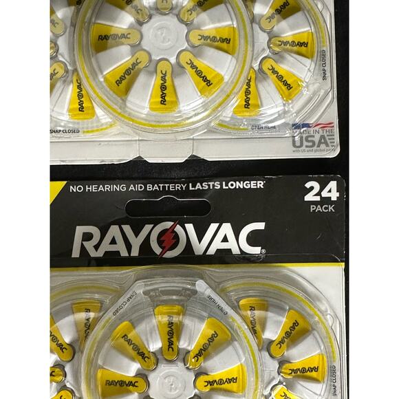 Rayovac Hearing Aid Batteries Size 10 Yellow-Two 24 Packs - Picture 2 of 3